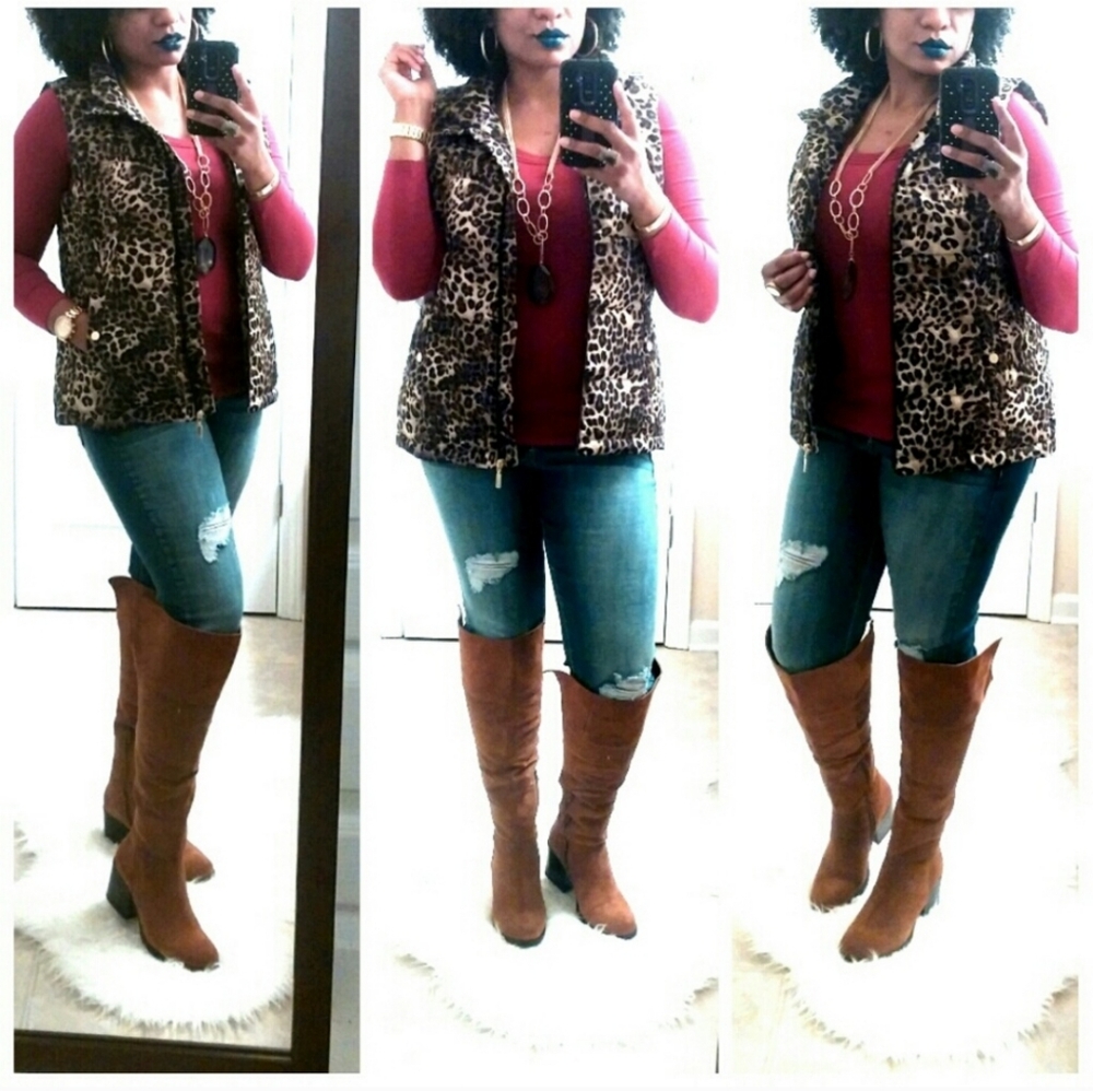 Madison Leopard Puffer Vest